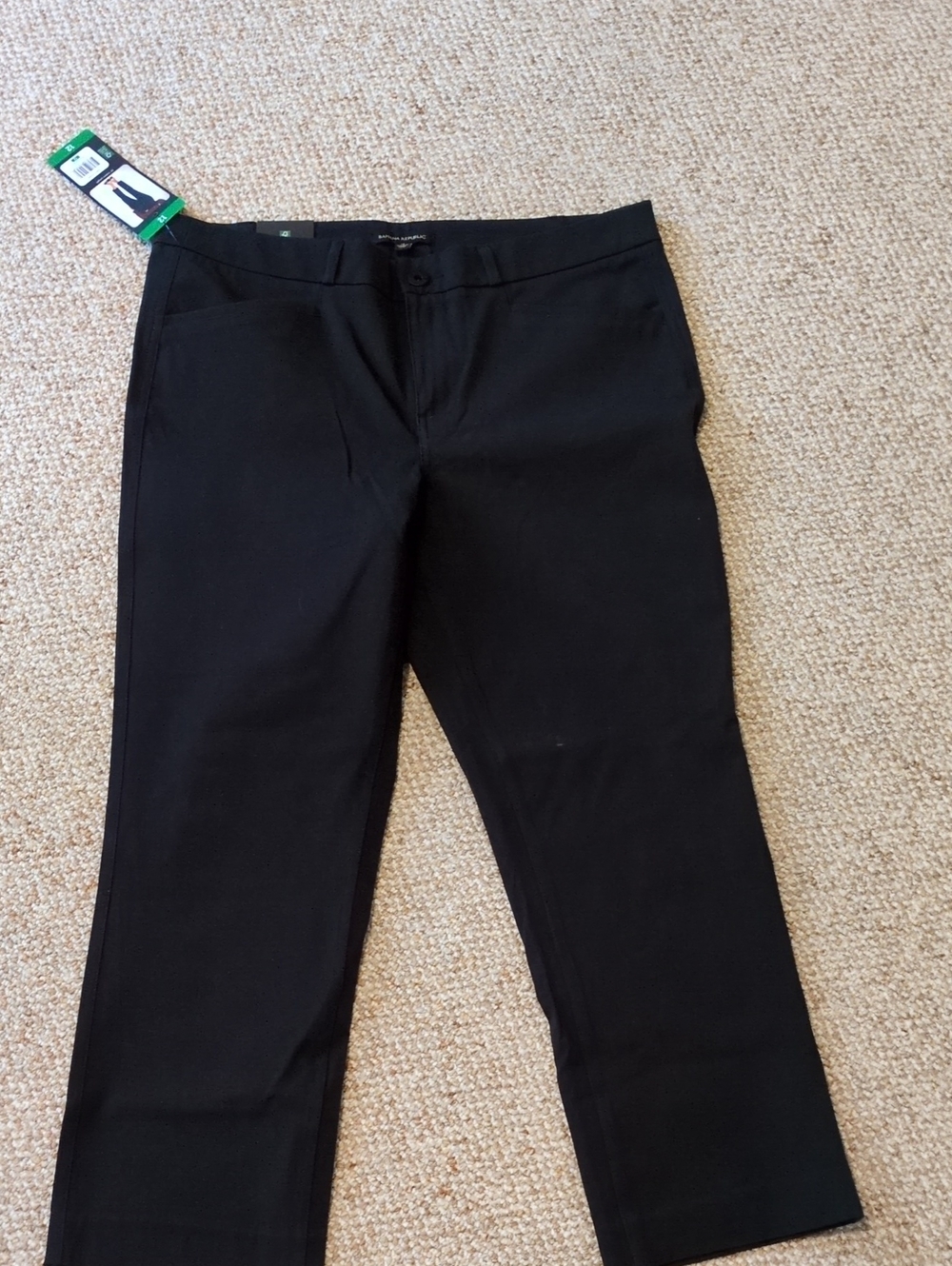 Banana Republic Size 12 Black Straight-Leg Women's Stretch Pants